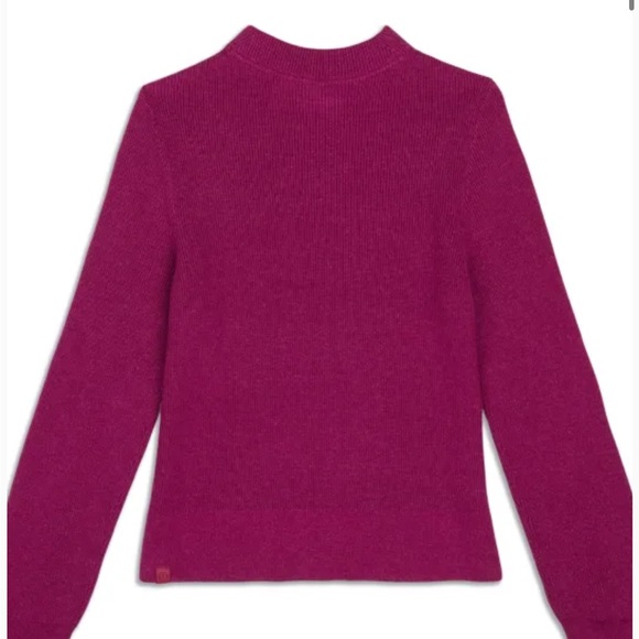 Lululemon Cotton-Blend Mock-Neck Sweater Heathered Wild Berry - Picture 5 of 6